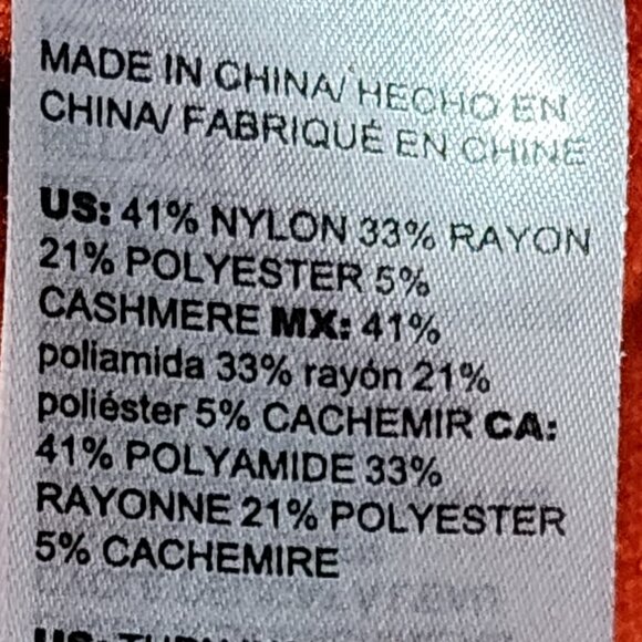 Chico's Orange Center Seam LS Nylon Rayon Poly Cashmere Sweater Sz Chico 2 US L - Picture 16 of 16